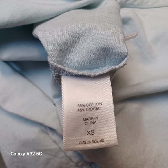 New York & Company Size XS Blue Buttoned Tie Front Dress - Picture 13 of 16